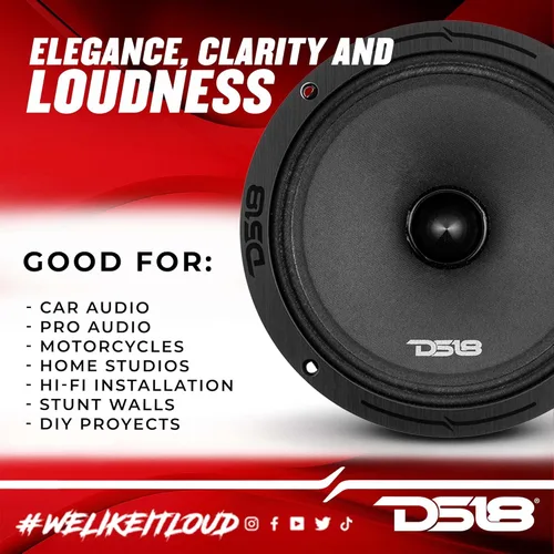 Miniatura 4 de DS18 PRO-ZXI8.4BM 8 Pulgadas Altavoz de Audio para Coche de Rango Medio con Bala 700 Watts 4-Ohm (1 Altavoz)