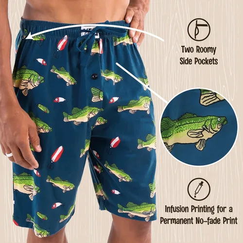 Miniatura 100 de Lazy One - Pantalones cortos de pijama para hombre, ropa de dormir