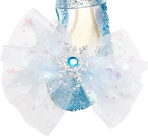 Miniatura 3 de OMGard Zapatos de gelatina para niñas, sandalias de cumpleaños de princesa de reina de la nieve para niñas pequeñas, sandalias azules con purpurina