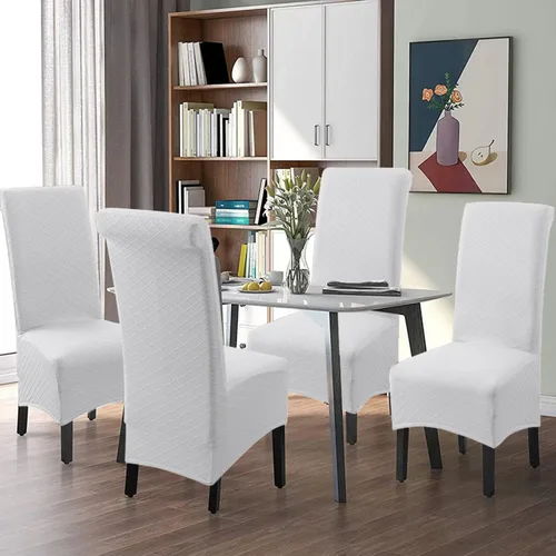 Miniatura 6 de Fundas impermeables para sillas de comedor XL/extragrandes, fundas para sillas Parsons (blanco, juego de 2 (XL))