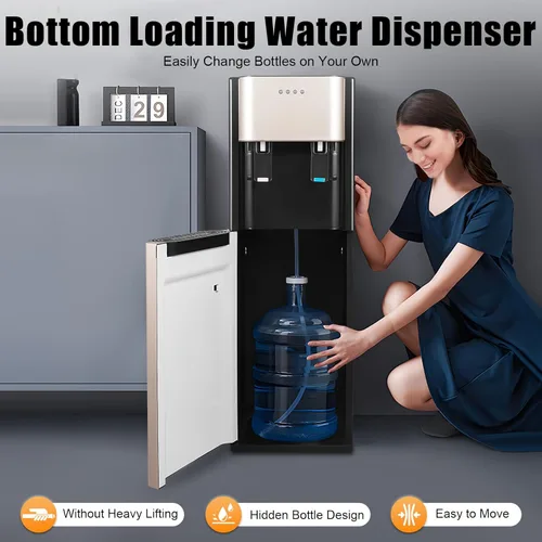 Miniatura 2 de Dispensador de enfriador de agua de carga inferior para botellas de 5 galones, enfriador de agua de acero inoxidable con 2 ajustes de temperatura