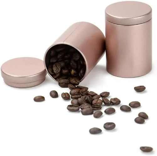 Miniatura 4 de Caja de lata pequeña para café, té, caramelo, almacenamiento, hojas sueltas, té, lata, 5 unidades (dorado, M)