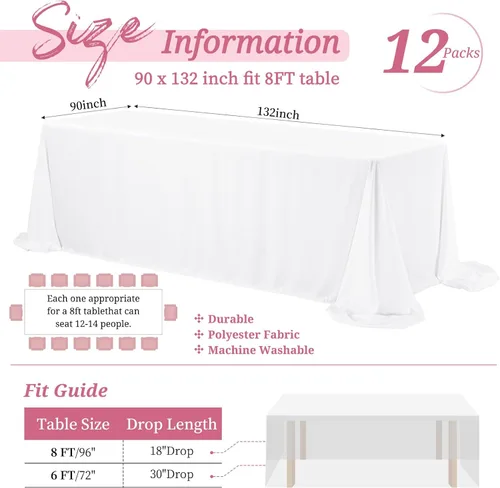 Miniatura 228 de Showgeous Paquete de 4 manteles redondos color rosa intenso de 120 pulgadas de poliéster para mesas redondas, manteles de tela decorativa lavable