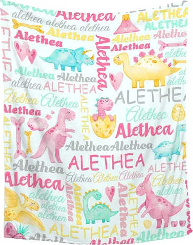 Manta de bebé personalizada de Sandilya para niñas y niños, manta de bebé personalizada con dinosaurio, manta envolvente para niños pequeños, bebés,