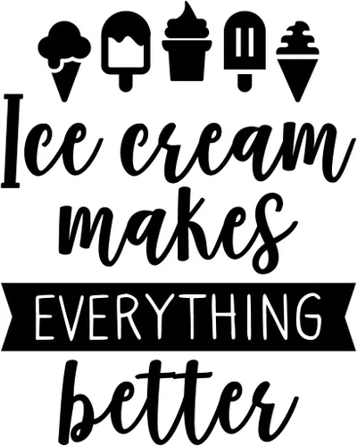 Miniatura 4 de Calcomanía de vinilo para pared, helado hace todo mejor, 27.5 x 22 pulgadas, moderna y divertida cita, iconos de cono de paletas para habitación