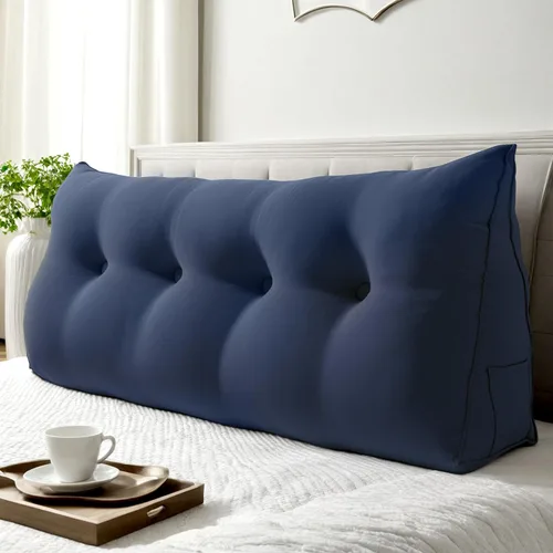 Miniatura 39 de WOWMAX Cabecero de Cama Multifuncional con Almohada Tapizada Doble, Cabecero para Dormitorio Individual XL, Portátil para Dormitorio Universitario