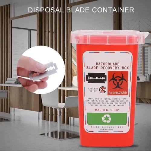 Miniatura 6 de Contenedor de cuchillas de eliminación Peluquería Peluquería Cuchillo de afeitado Caja de recogida de eliminación de cuchillas (rojo)