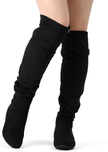 Miniatura 5 de DREAM PAIRS - Botas de ante para invierno, de altura al muslo, para mujer