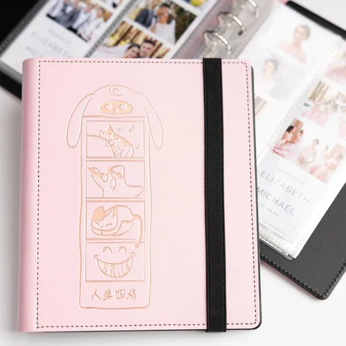 Miniatura 8 de Álbum de fotos de cabina de fotos - Cuaderno con purpurina de 6 anillas, carpeta brillante con 20 fundas para fotos de 2x6 - Se adapta a 80 tiras