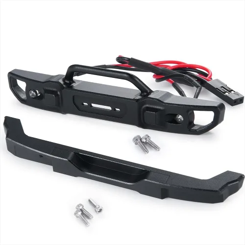 Miniatura 9 de MORLORDY Parachoques delantero RC con protección del cuerpo de luces para 1/24 RC Crawler Car SCX24 actualizaciones Bronco AXI00006 Accesorios
