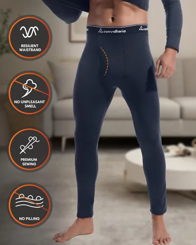 Miniatura 3 de CL convallaria Paquete de 2 calzoncillos térmicos largos para hombre, forro polar suave, capa base para clima frío, tallas XS-4XL