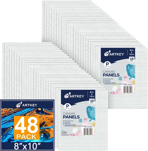 Miniatura 22 de Artkey Lienzos para pintar de 8 x 10 pulgadas, paquete de 12 unidades, 10 onzas, imprimados 100% algodón, blanco para pintura, suministros de arte