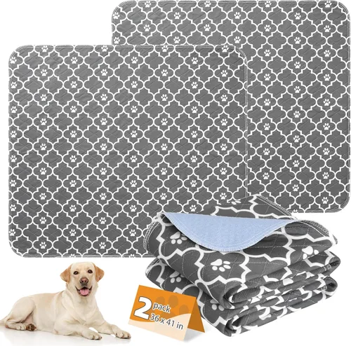Miniatura 25 de KOOLTAIL Almohadillas lavables para orina de perros, paquete de 2 almohadillas de entrenamiento súper absorbentes reutilizables impermeables
