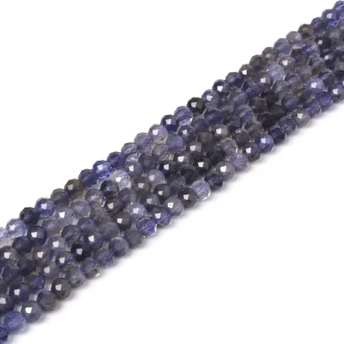 Miniatura 16 de Cuentas redondas facetadas de aguamarina natural de 4mm cuentas sueltas de 16 pulgadas para hacer joyas con cuentas