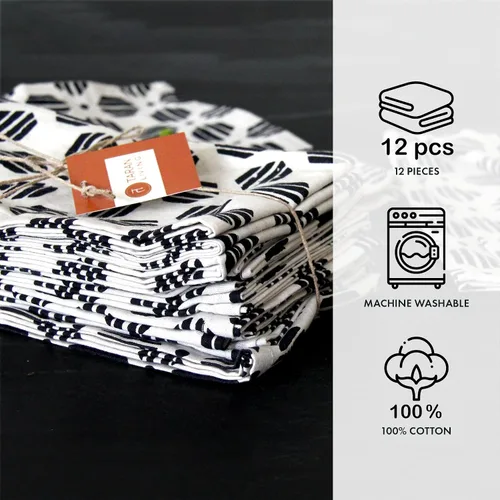 Miniatura 8 de Taran Juego de 12 servilletas de algodón con estampado de flores, 18 x 18 pulgadas, 100 % naturales, reutilizables, para cenas, eventos, bodas