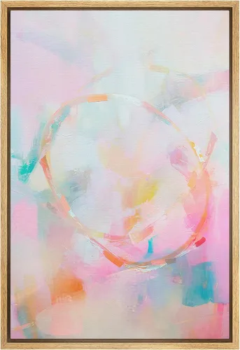 Miniatura 12 de SIGNFORD - Lienzo enmarcado para pared, arte de pintura grunge duotono blanco bronceado, trazos abstractos, formas ilustradas, arte moderno