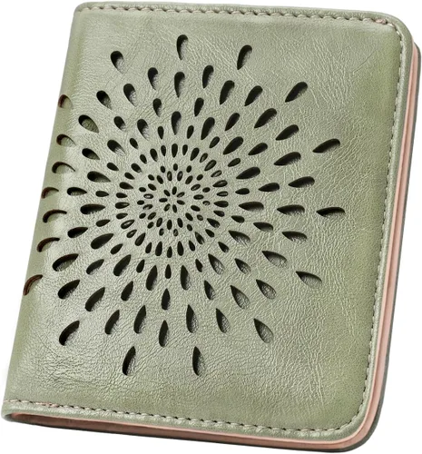 Miniatura 14 de APHISON Billetera pequeña delgada para mujeres y hombres, cartera RFID para mujer, diseño de girasol, de piel con girasol, tarjetero para tarjetas
