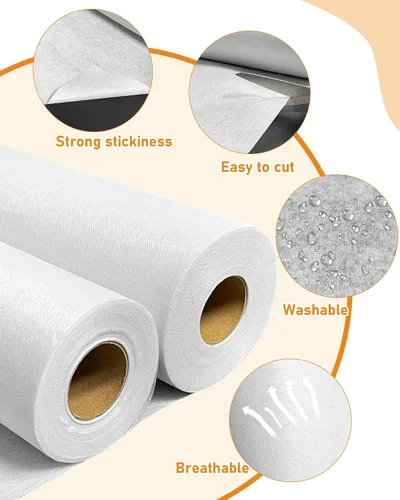 Miniatura 4 de PLANTIONAL Interfaz fusible no tejido no tejido blanco ligero para planchado: 16.5 "x 30yds Interfaz no tejida de peso ligero en poliéster de una