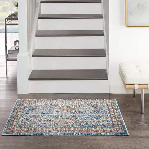 Nourison Home Concerto - Alfombra multicolor de 2 pies 2 pulgadas x 3 pies 9 pulgadas, fácil de limpiar, no se desprende, para dormitorio, sala de