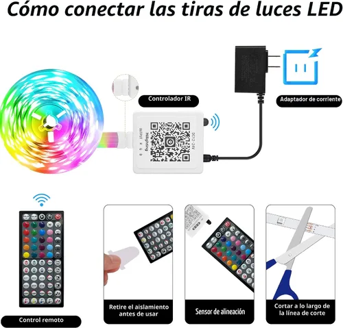 Miniatura 6 de Ledagic Luces LED para dormitorio de 50 pies con sincronización de música que cambian de color, tira de luces LED con control remoto y aplicación