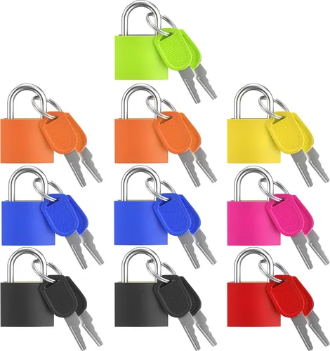 Miniatura 8 de 5 cerraduras de maleta con llaves, candado pequeño con llave, candados para equipaje, mini candado con llave para bolsas de viaje, casillero