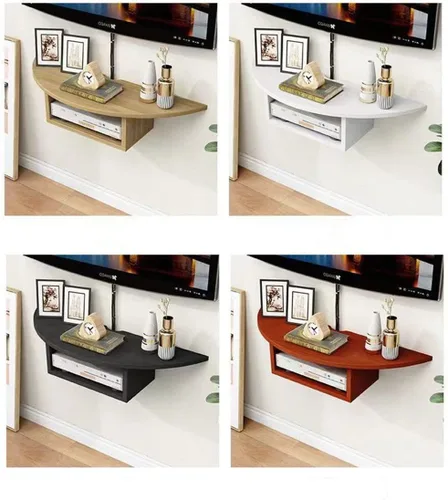 Miniatura 5 de WANLIAN Soporte flotante para TV de entretenimiento, estante de pared flotante para caja de cable, estantes de medios montados en la pared, estante