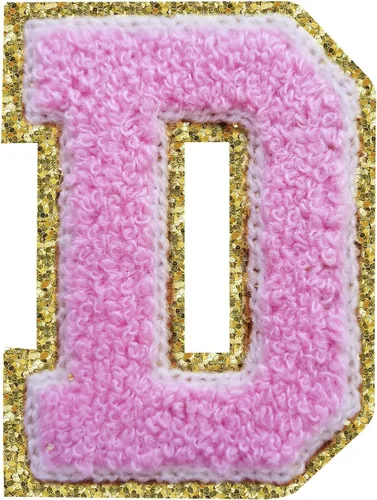 Miniatura 159 de SPRT - Parches de letras de chenilla universitaria con purpurina, parche de letras blancas para planchar con letras del alfabeto para disfraz