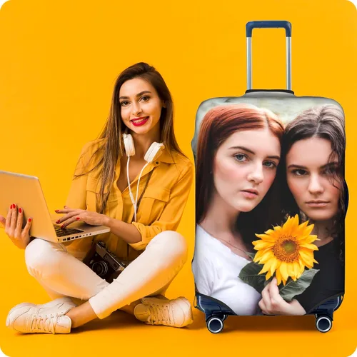 Miniatura 6 de Funda de equipaje personalizada para maleta, funda personalizada para maleta, añade tu texto fotográfico, logotipo, protector de equipaje de viaje