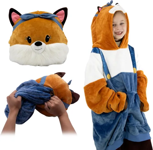 Miniatura 7 de Manta con capucha - Manta con capucha para niños - Manta portátil para niños - Almohada de felpa Oso