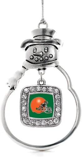Miniatura 73 de Inspired Silver - Adorno de rodillo de reina - Adorno cuadrado de plata con muñeco de nieve con joyas de circonita cúbica