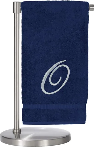 Miniatura 140 de Script R - Toalla de baño con monograma, regalo personalizado, 27 x 54 pulgadas, juego de 1 toalla bordada con texto dorado, 100% algodón turco