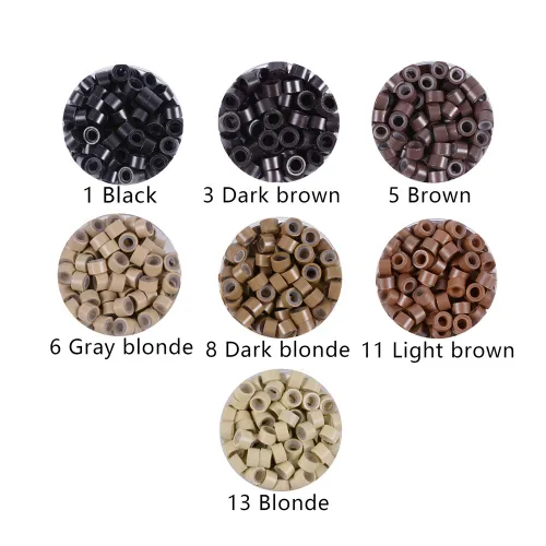 Miniatura 2 de Kit de herramientas de 200 piezas de extensiones de cabello de microanillos de silicona: alicates de pelo de tres agujeros, aguja de gancho de micro
