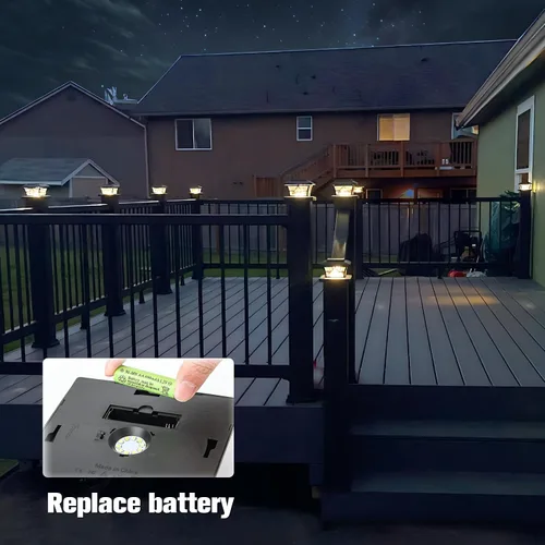 Miniatura 4 de VOLISUN Luces Solares para Postes Exteriores, Luces Solares para Postes de Valla de 4x4 Vinilo/Madera, Luz Solar Negra Impermeable para Poste