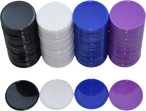SmartDealsPro juego de 100 fichas de aprendizaje de plástico opaco, de 1 pulgada, para juegos de fichas, minipóquer, con caja de almacenamiento,