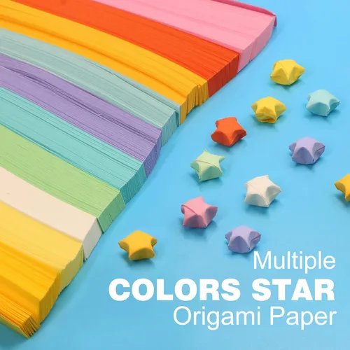 Miniatura 4 de FoDau770 Tiras de papel de estrella de color sólido, 1080 hojas de papel de estrella de origami para manualidades, regalo, proyecto de bricolaje, 10