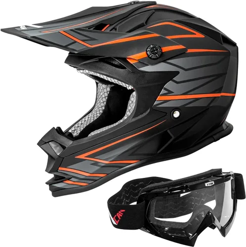 Miniatura 9 de VCAN VX38 Casco para adultos ATV Motocross todoterreno, bicicleta de tierra, motocicleta de descenso con gafa, aprobado por