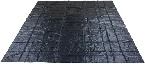 Miniatura 7 de Mytee Products Lona de acero de 18 onzas con caída y solapa de 4 pies, para camiones de 16 x 24 pies, lona impermeable de vinilo negro resistente