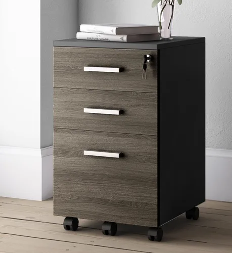 Miniatura 9 de Lazio Archivador de 26 pulgadas con cerradura, archivador para el hogar y la oficina, archivador de 3 cajones con ruedas para cartas de tamaño A4