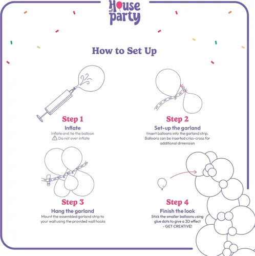 Miniatura 6 de HOUSE OF PARTY Decoraciones de globos de sirena, 165 piezas, kit de arco de globos de sirenita, morado, azul y morado claro y globos de látex