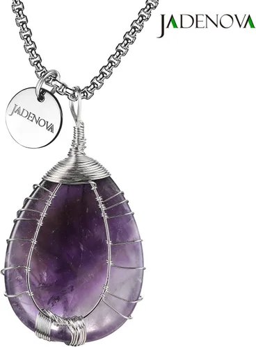 Miniatura 3 de JADENOVA Collar de cristal curativo para mujer, colgante de árbol de la familia, árbol genealógico, joyería envuelta en alambre, colgante de lágrima