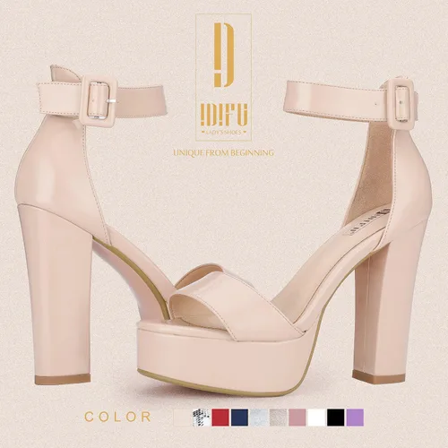 Miniatura 3 de IDIFU - Tacones de plataforma de 5pulgadas para mujer, sandalias Sabrina IN5 de tacón alto y grueso, correa de tobillo, zapatos sexis y elegantes