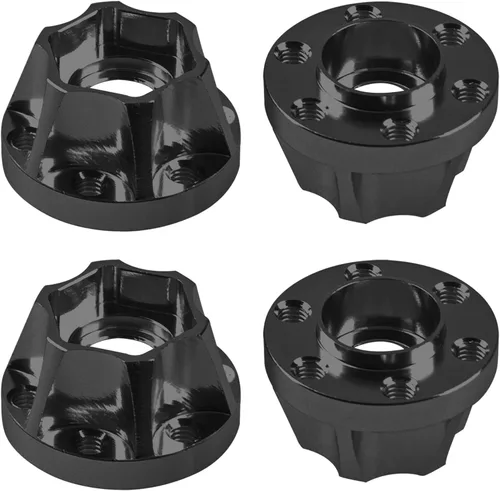 Miniatura 11 de Metal RC Cubo Hexagonal de Rueda de 12 mm Extensión Combinador Compatible con Llanta de 1.9/2.2 pulgadas Axial SCX10 Traxxas TRX4 D90 1/10 RC Negro