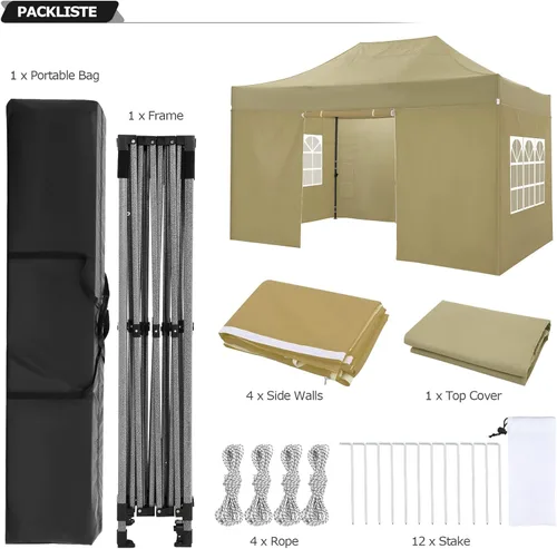 Miniatura 242 de COBIZI Tienda de campaña desplegable de 6.6 x 6.6 pies, toldo resistente, fácil de instalar, impermeable, para exteriores, fiestas, playa, jardín