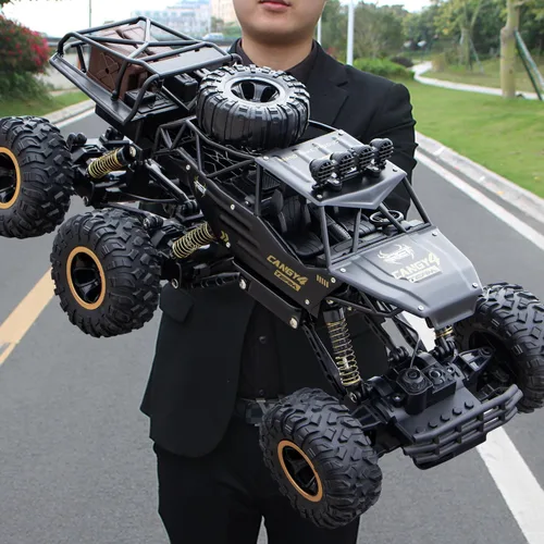 Jiakora Coches RC de Gran Tamaño, Camión RC Rock Crawler con 2 Baterías Recargables, Camión Monstruo de Control Remoto, Cuerpo de Metal Duradero y