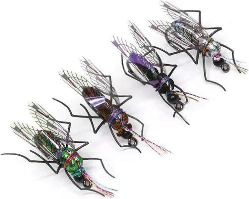 YZD Moscas de pesca con moscas realistas secas y húmedas, ninfa, trucha, kits de señuelos para atar a mano, 12/26/48 piezas.. Kit 4-Cicada 12pcs
