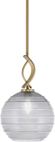 Miniatura 145 de Toltec Lighting Cavella Stem Colgado Mini colgante, acabado grafito, vidrio de muselina blanca de 4 pulgadas