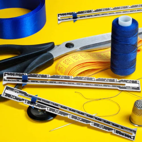 Miniatura 5 de Frienda Herramienta de medición de costura de calibre deslizante, regla de acolchado de acero inoxidable para tejer, manualidades, costura