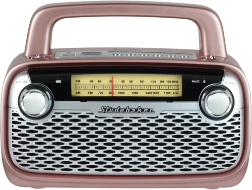 Miniatura 2 de Studebaker SB2006 Altavoz Bluetooth con radio portátil AM/FM Transmisión Bluetooth, batería recargable y alta potencia (negro)