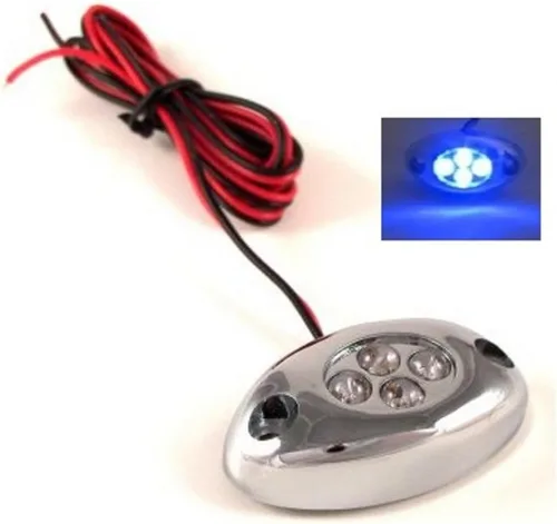 Miniatura 3 de OCTANE LIGHTING Kit de módulos cromados LED azules de 10 unidades, marco de helicópteros de motocicleta, luces de neón