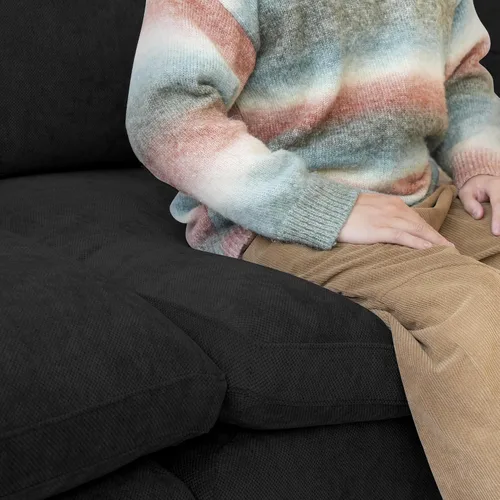 Miniatura 4 de WJShome Sofá Seccional Cloud Couch de 83 pulgadas para sala de estar, sofá seccional modular relleno de plumón, sofás en forma de L con otomana
